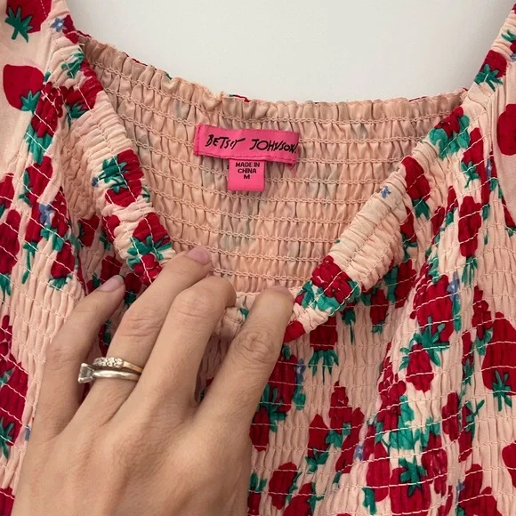 Betsey Johnson Pink and Red Floral Maxi Dress - Picture 2 of 3